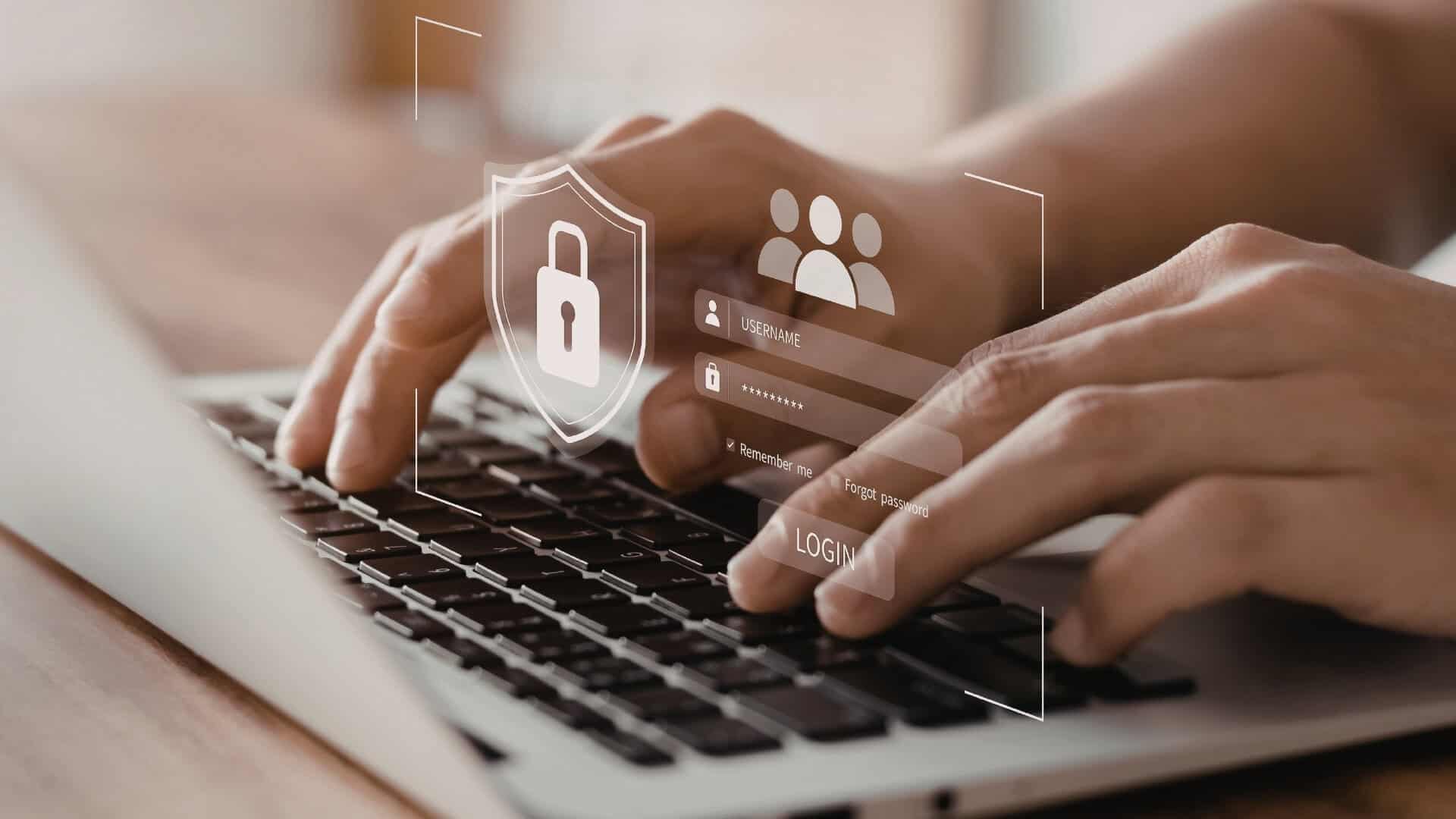A secure digital interface showing a biometric passkey authentication process to enhance password security for a UK business.